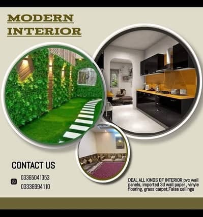 All interior works //wpvc panel /Moulding PVC /woodenfloor
