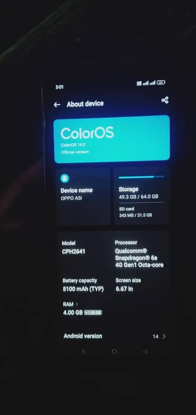 oppoa5i pta approved all ok urgent sale