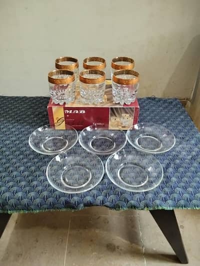 fancy Glass 12 piece tow 2 box 5 piece small bowl