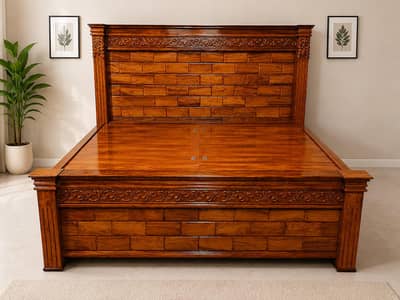 New pure woden shisham king size bed