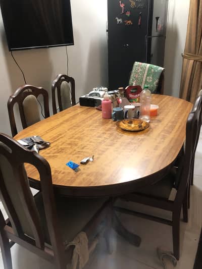 Wooden Dinning table with6 chairs