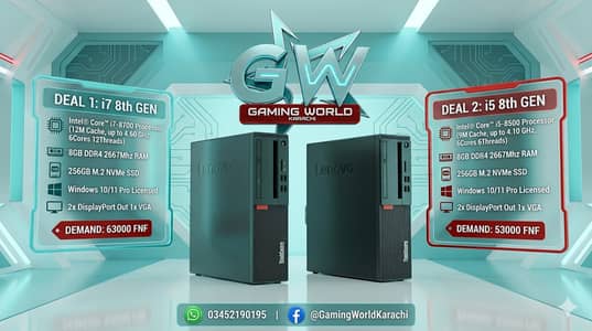 Lenovo ThinkCentre M920S SFF I7 I5 8TH GEN DEALS @GAMING WORLD KARACHI