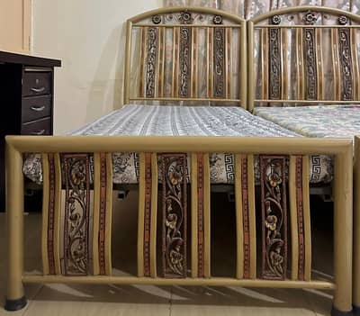 3 Single Iron Beds for Sale (With Mattress)
