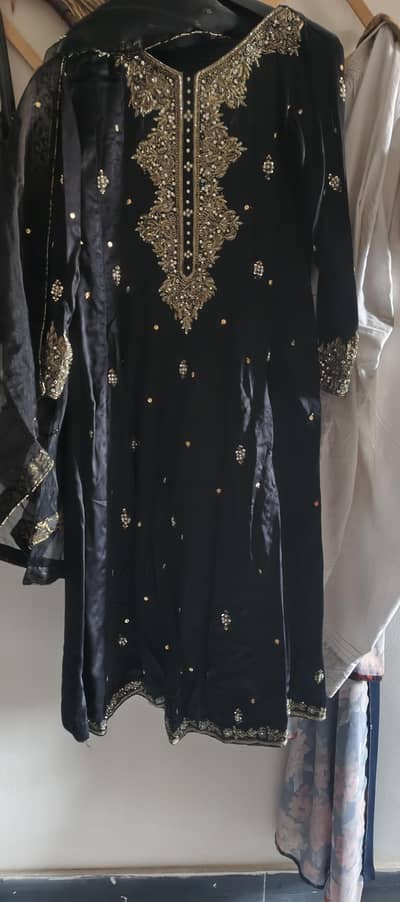 one type wear 3 PCs frock hand work totally