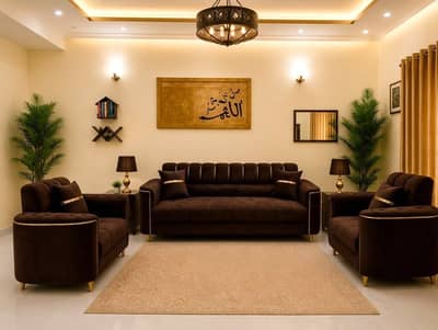 5 Seater Sofa | Brown Velvet | Final Price
