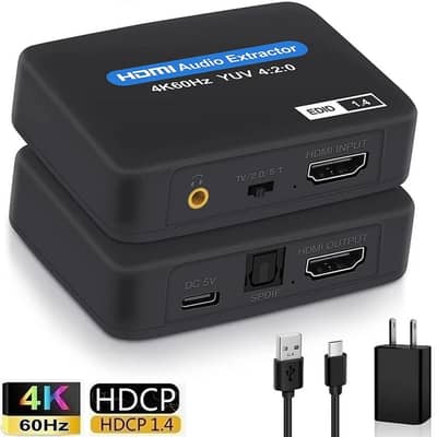 4K@60HZ HDMI Audio Extractor, HDMI to HDMI+Optical Toslink SPDIF+Audio