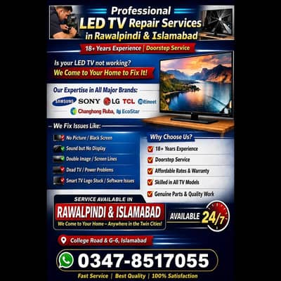 LED TV Repair Expert | 18 Years Experience | Home Service