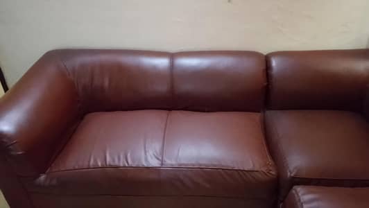 Leather L shape sofa