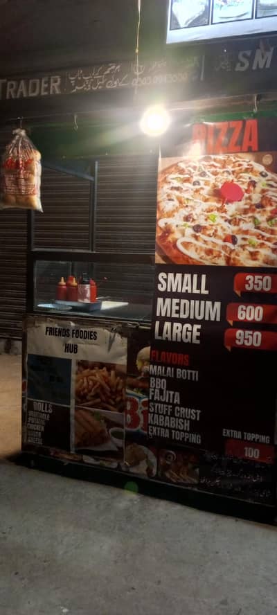 burger shawarma + fries counter