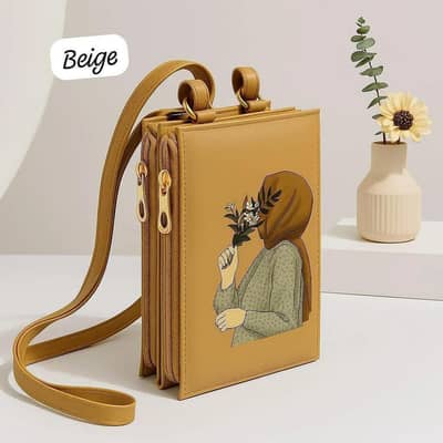 Maroon Printed Crossbody Bag for Women Unisex