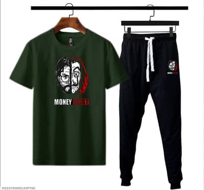 Men's Green Micro Interlock Track Suit 2-Piece Summer Wear