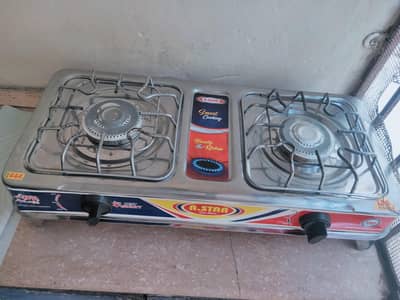 A. Star Stainless Steel Double Burner Gas Stove (Excellent Condition)