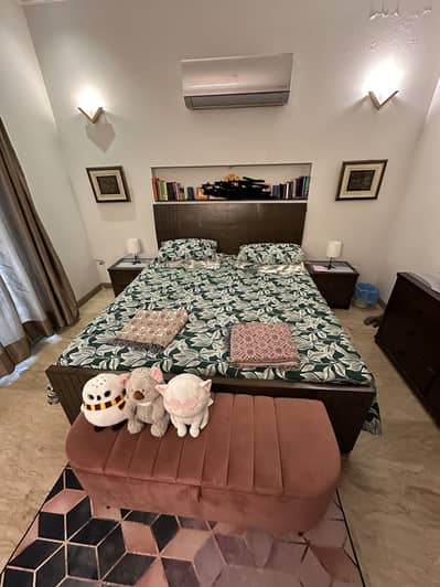 King Bed with mattress and 2 side Tables for Sale