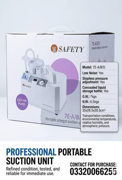 FOR SALE: Safety Phlegm Suction Machine (10/10 Condition with Box) 