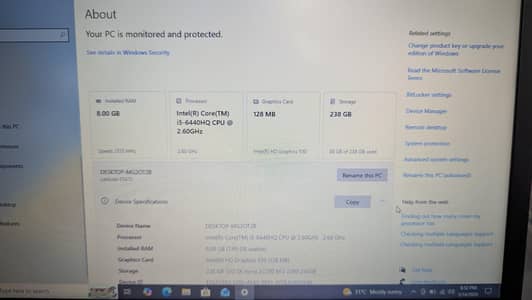 Intel Core 15-6440HQ CPU @ 2.60GHz
