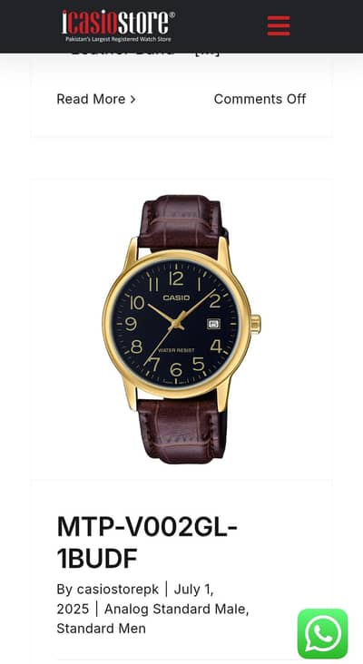 Casio MTP-V002GL Analog Original