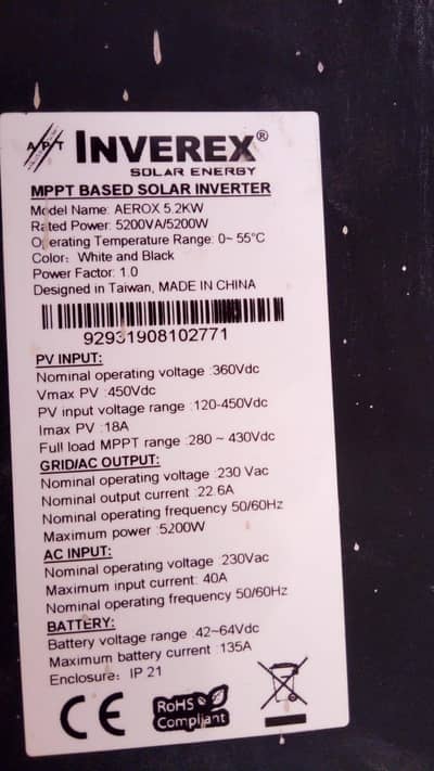 inverter inverex 5.2 kw