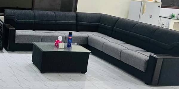 Luxury L-Shape Corner Sofa Set with Center Table | Excellent Condition