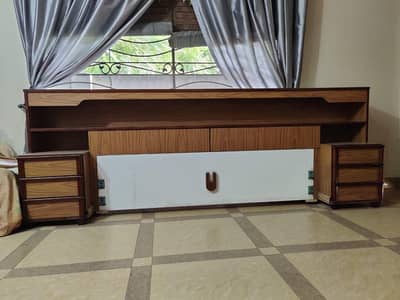 wooden double box bed