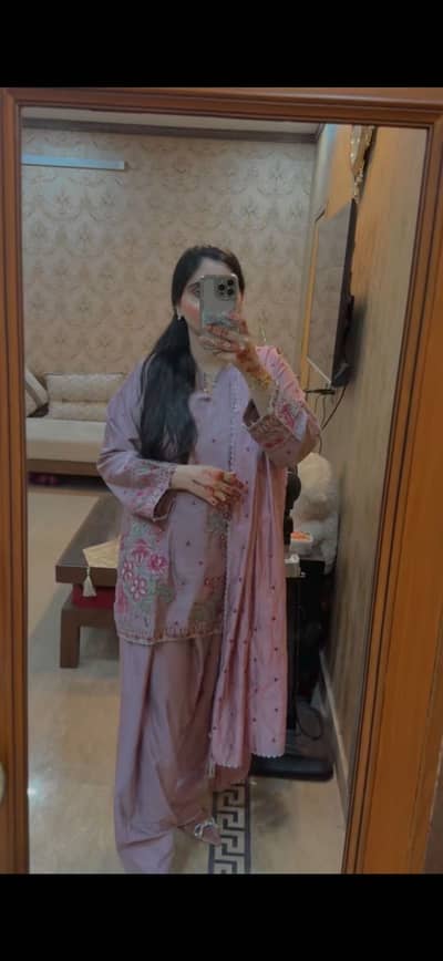 full Embroidery kurti farshi shalwar 3 piece sout