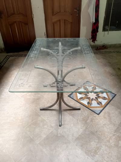 heavy glass dining table for sale