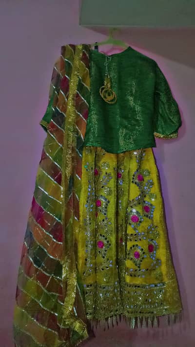 bridal mehendi lehenga 3 piece