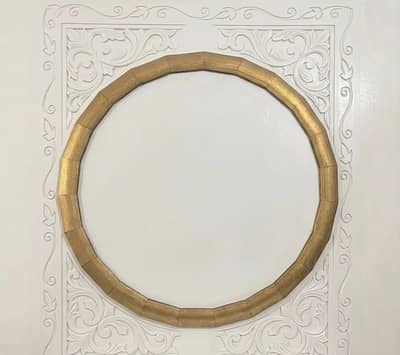 Golden Round Wall Mirror (Urgent Sale)