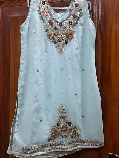 sky blue four pcs suit