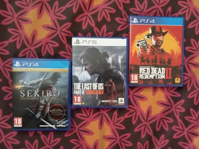 last of us 2 remastered Red dead redemption 2 and Sekiro GOTY edition