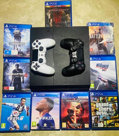 PS4 1 TB Non-Jailbreak With 9 Original Games  DVD