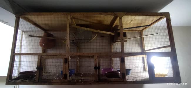 wooden cage strong in 3 portions