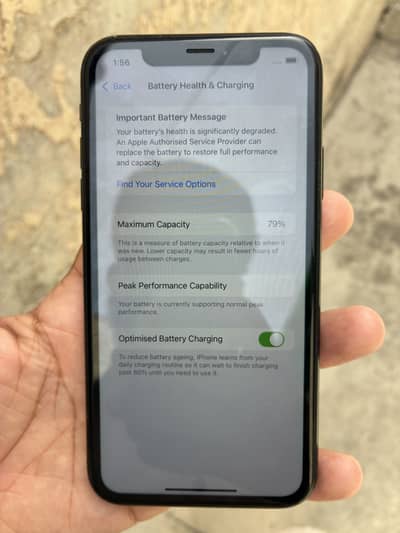 Apple iPhone XR back crack battery health 79% 03214307591