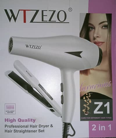 Branded box packed hair straightener and hair dryer with all acc