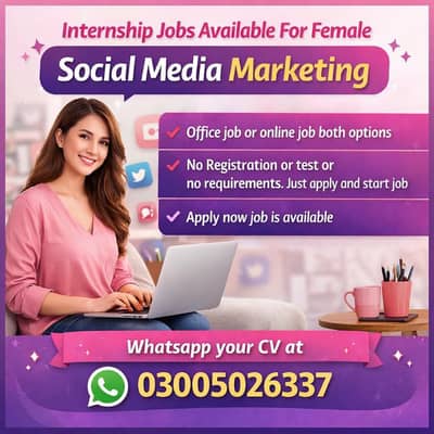Part Time internship job O3OO5O26337 female social media Marketing