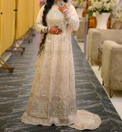 Luxury Blush Pink Bridal Walima Maxi For Sale