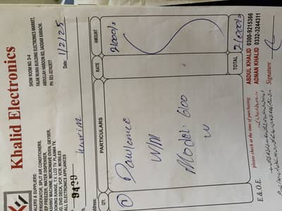Dawlance Washing Machine 6100-W Still under warranty
