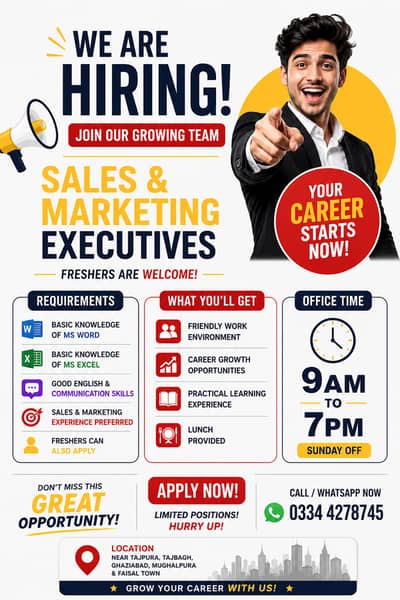 Lahore Office Job Freshers & Experienced Staff Full Time Good Salary