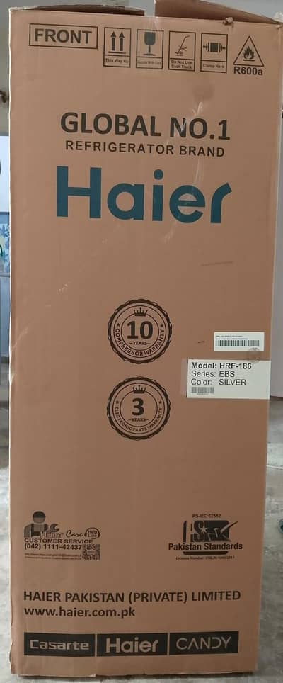 Brand New Haier Refrigerator HRF-186 (EBS Silver) - Box Packed!