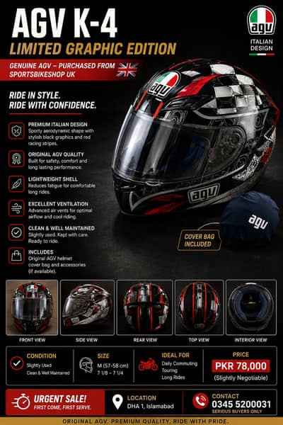 AGV K-4 Limited Graphic Edition – Genuine Helmet For Sale