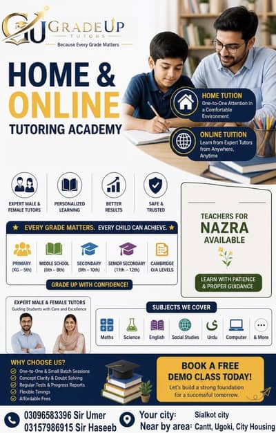 Grade Up Home and online tutors