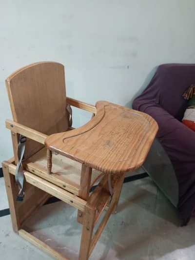 kids wooden high chair 2 in 1