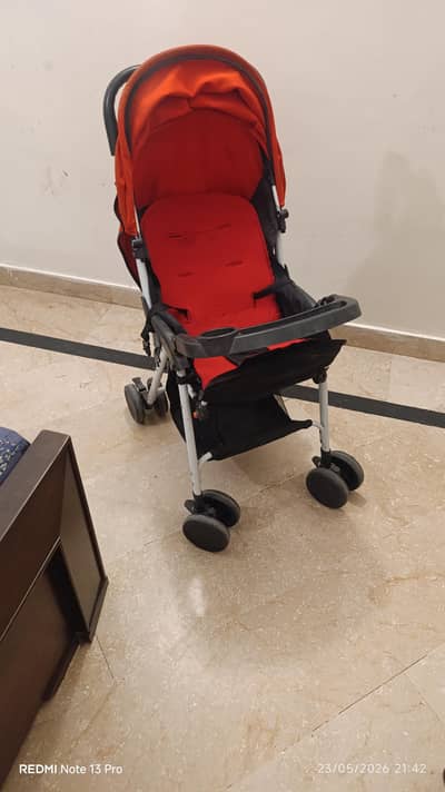 Red & Black Kids Stroller –  Foldable
