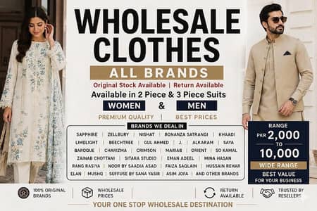 unstiched women and men brands suits availabe at wholesale rates
