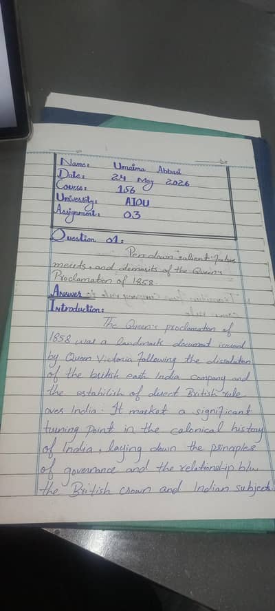 Asigment writing neat and clean work