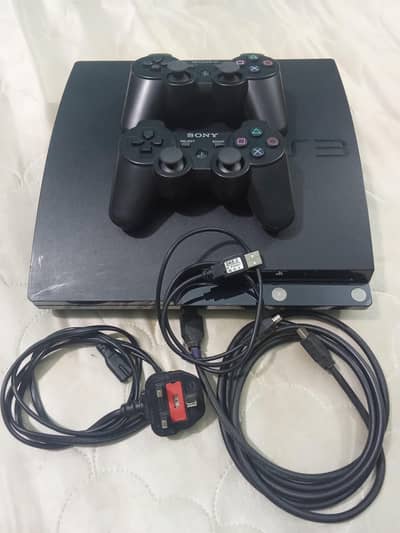 PS3 Slim 500GB Jailbreak With 2 Controllers & Games