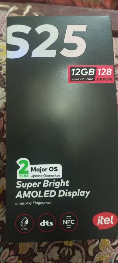 itel s25 AMOLED display under display finger full box condition 10/10