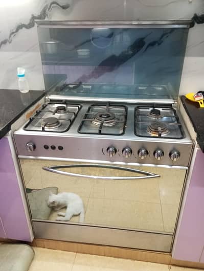gas baking oven with exhaust and stove