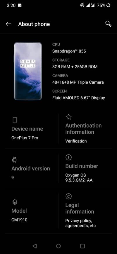 One Plus 7 Pro candition 10 by 10