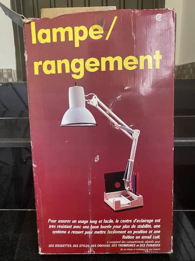 Vintage Imported Articulated Desk Lamp with Organizer Base