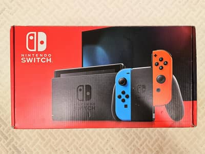 Nintendo Switch V2 (HAC-001-01) with Full Box & 128 GB MicroSD Card